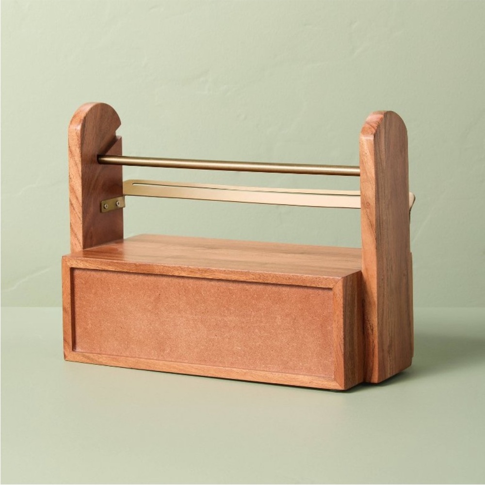 Wood & Brass Ribbon Holder with Supply Drawer - Hearth & Hand™ with Magnolia - Picture 4 of 8